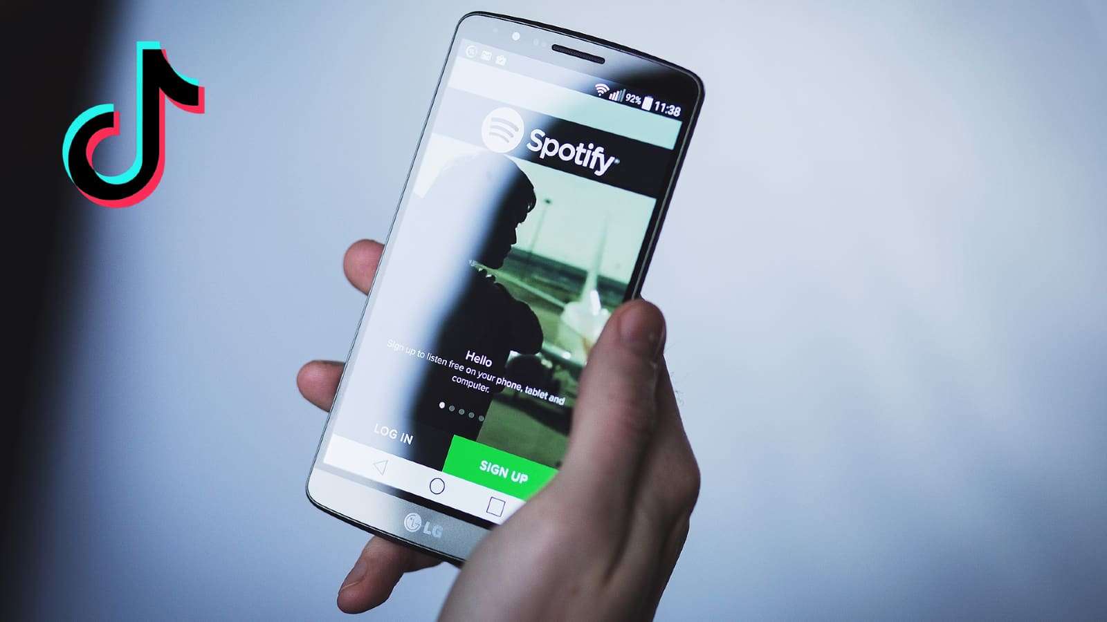 Spotify app on phone with TikTok logo