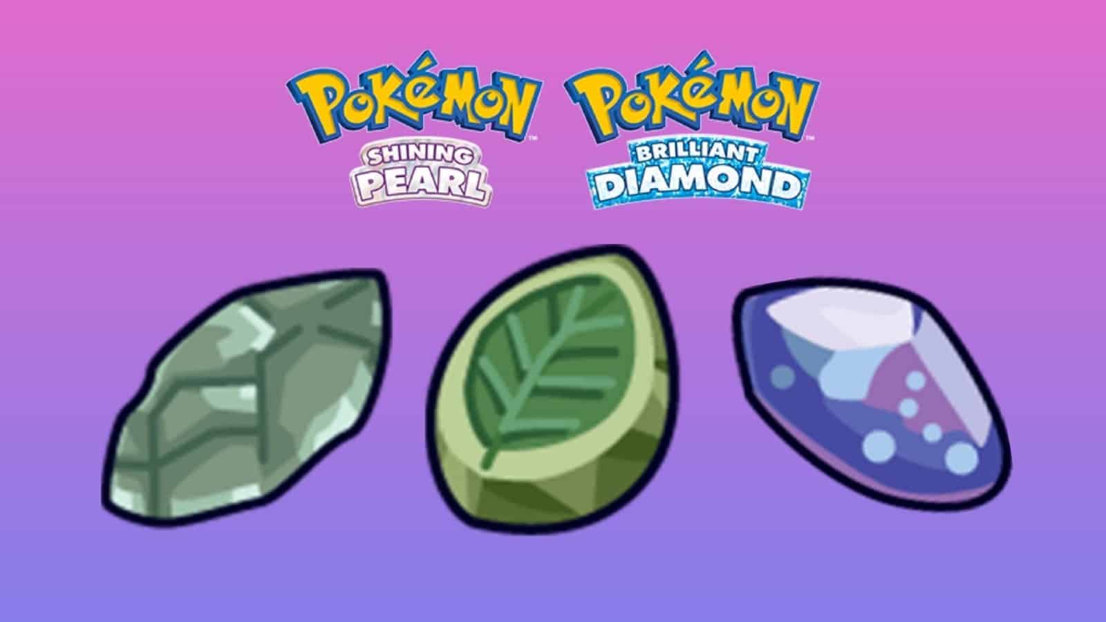 Pokemon Evolution Stones in Brilliant Diamond and Shining Pearl