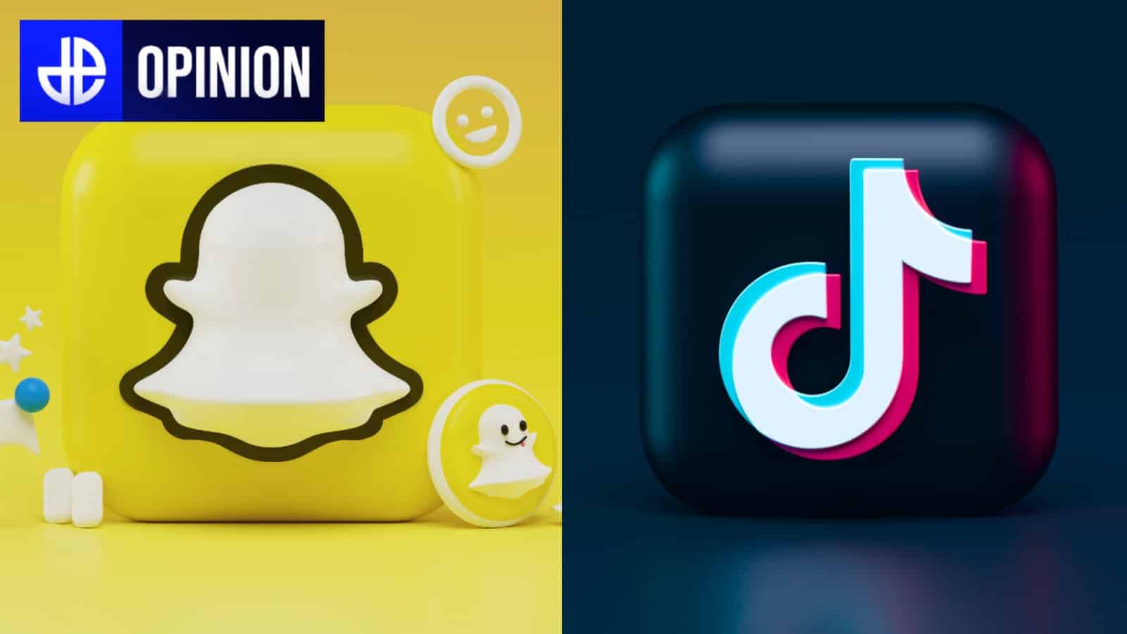 Snapchat logo next to the TikTok logo