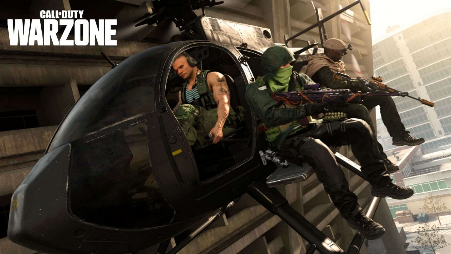 Call of Duty Warzone players sitting in helicopter