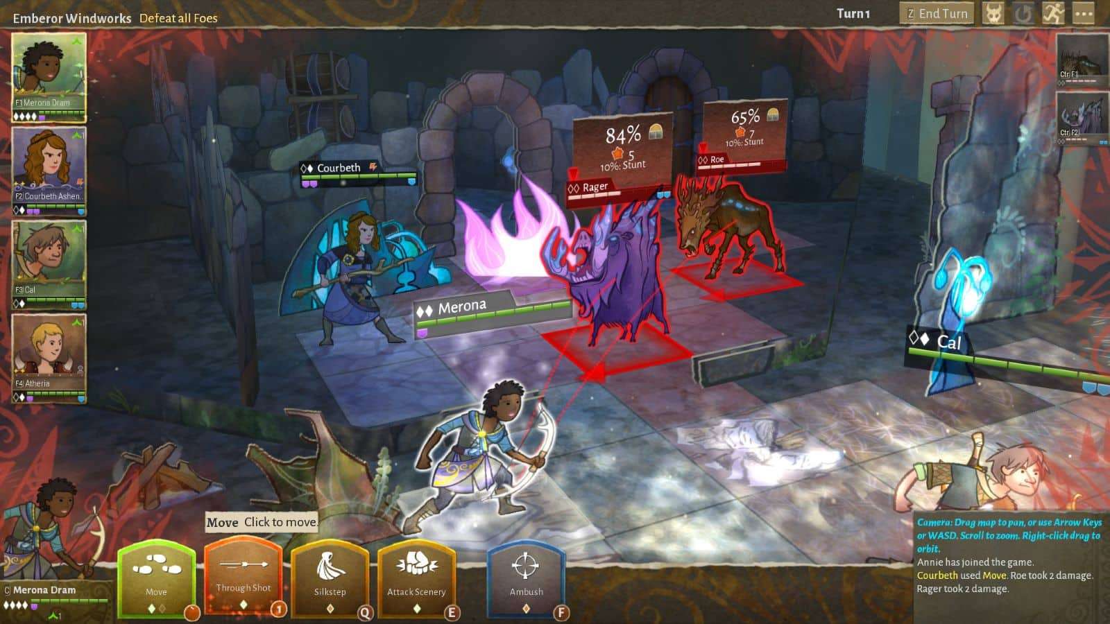 Wildermyth screenshot showing combat