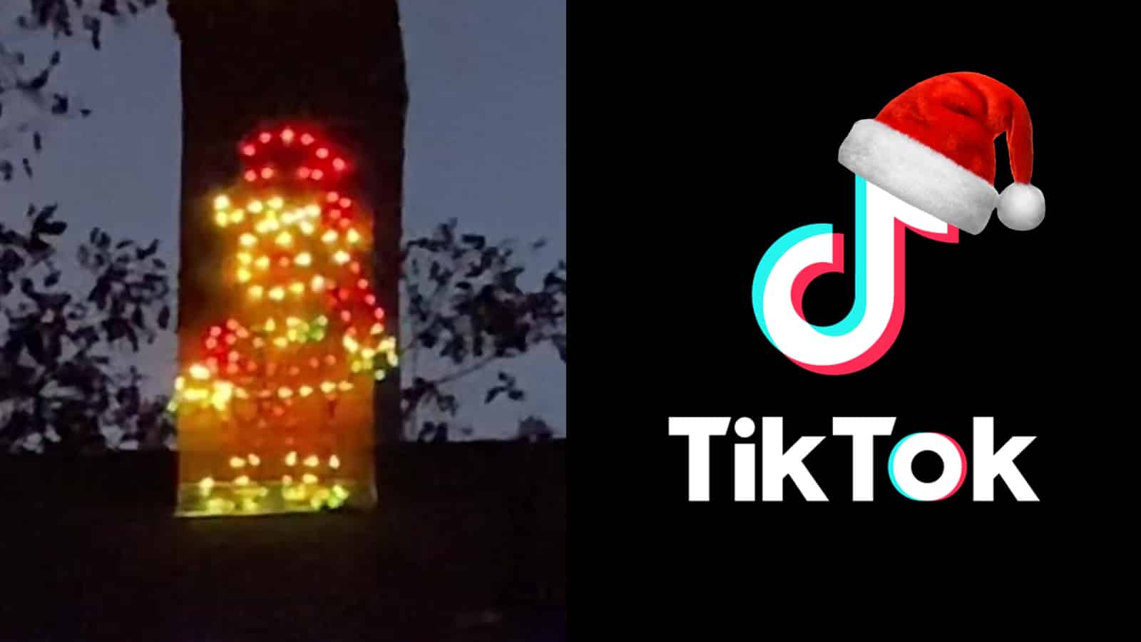 light up santa with tiktok logo and christmas hat