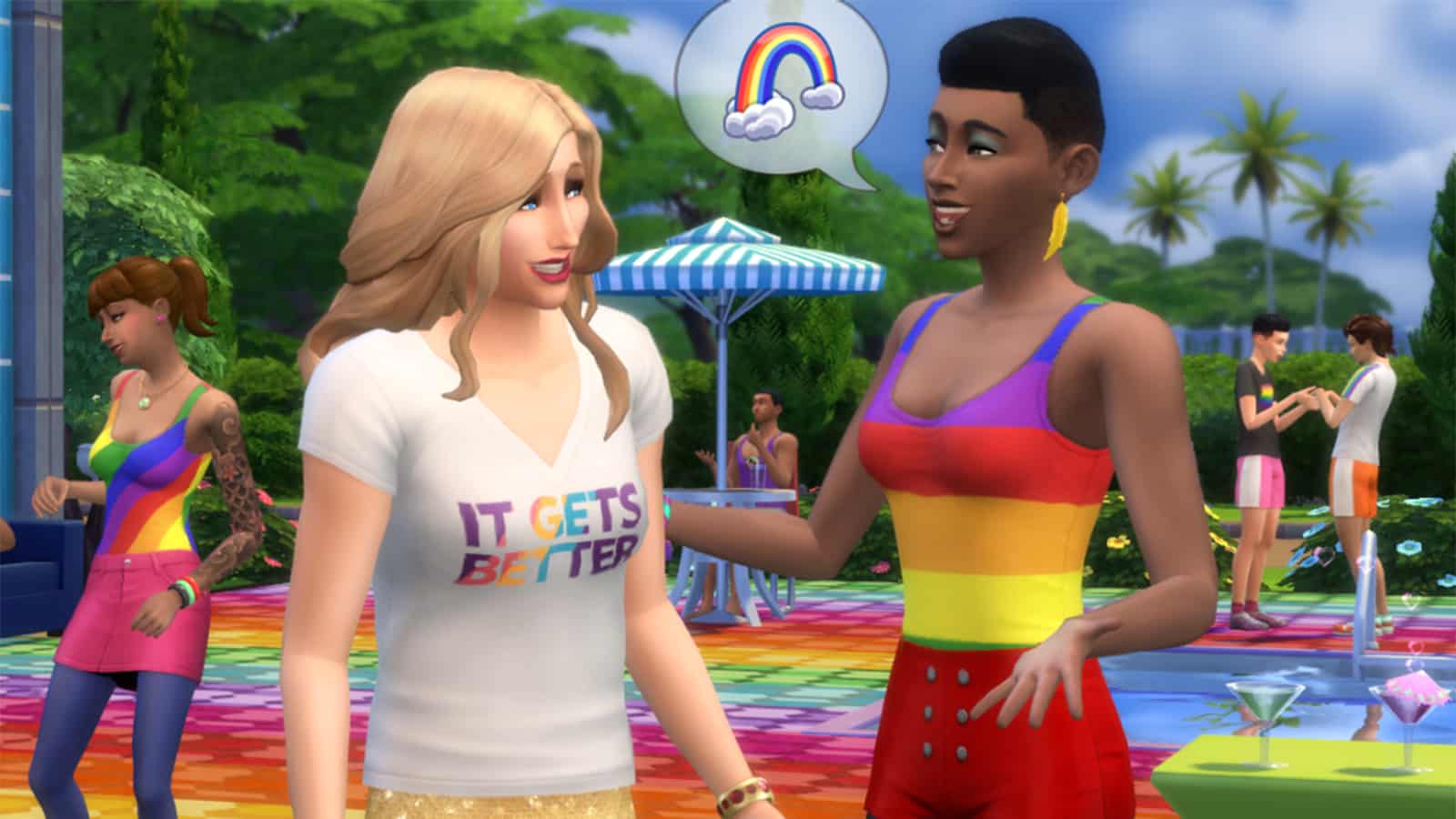 Two LGBTQ characters in The Sims 4