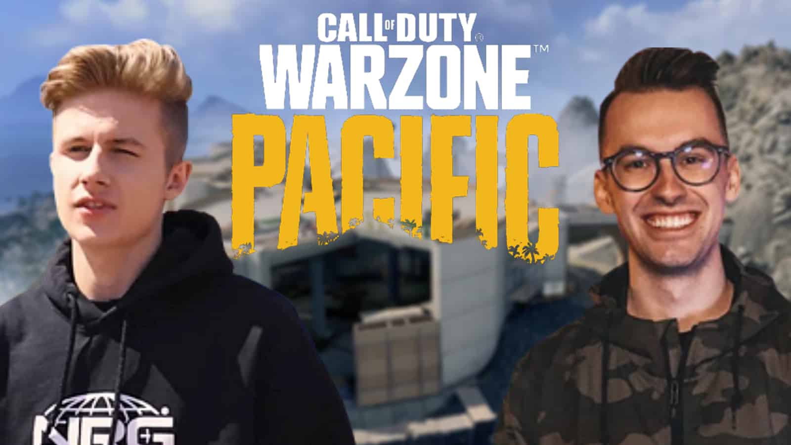 JoeWo and Symfuhny on a Warzone Pacific graphic