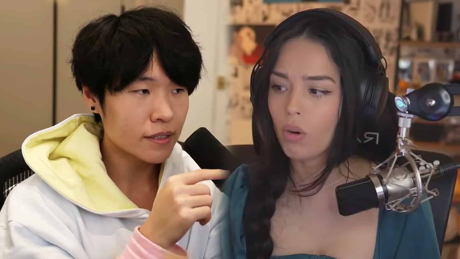 Streamer Disguised Toast next to YouTuber 100 Thieves Valkyrae