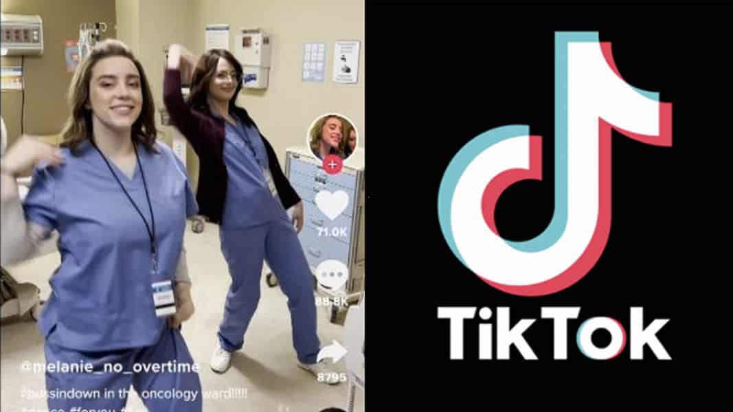 TikTok logo and Billie Eilish dancing