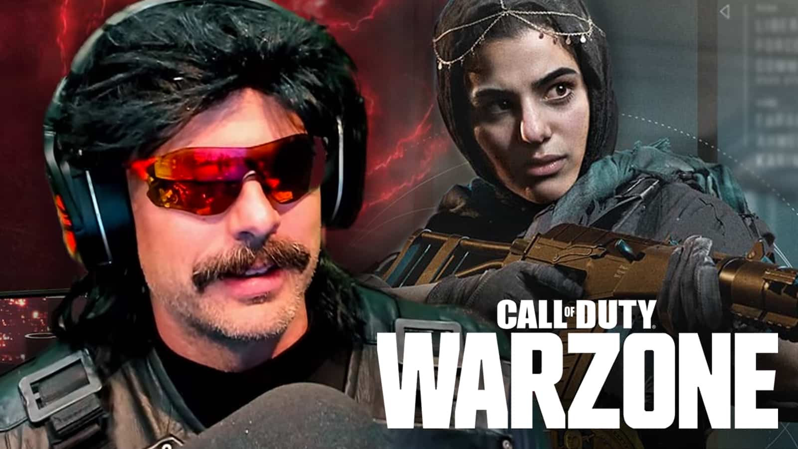 Dr Disrespect stares at Warzone.