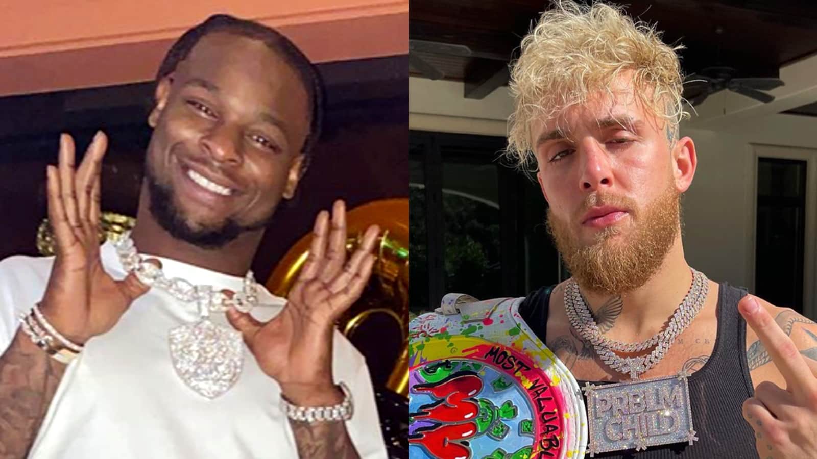 Le'Veon Bell next to Jake Paul