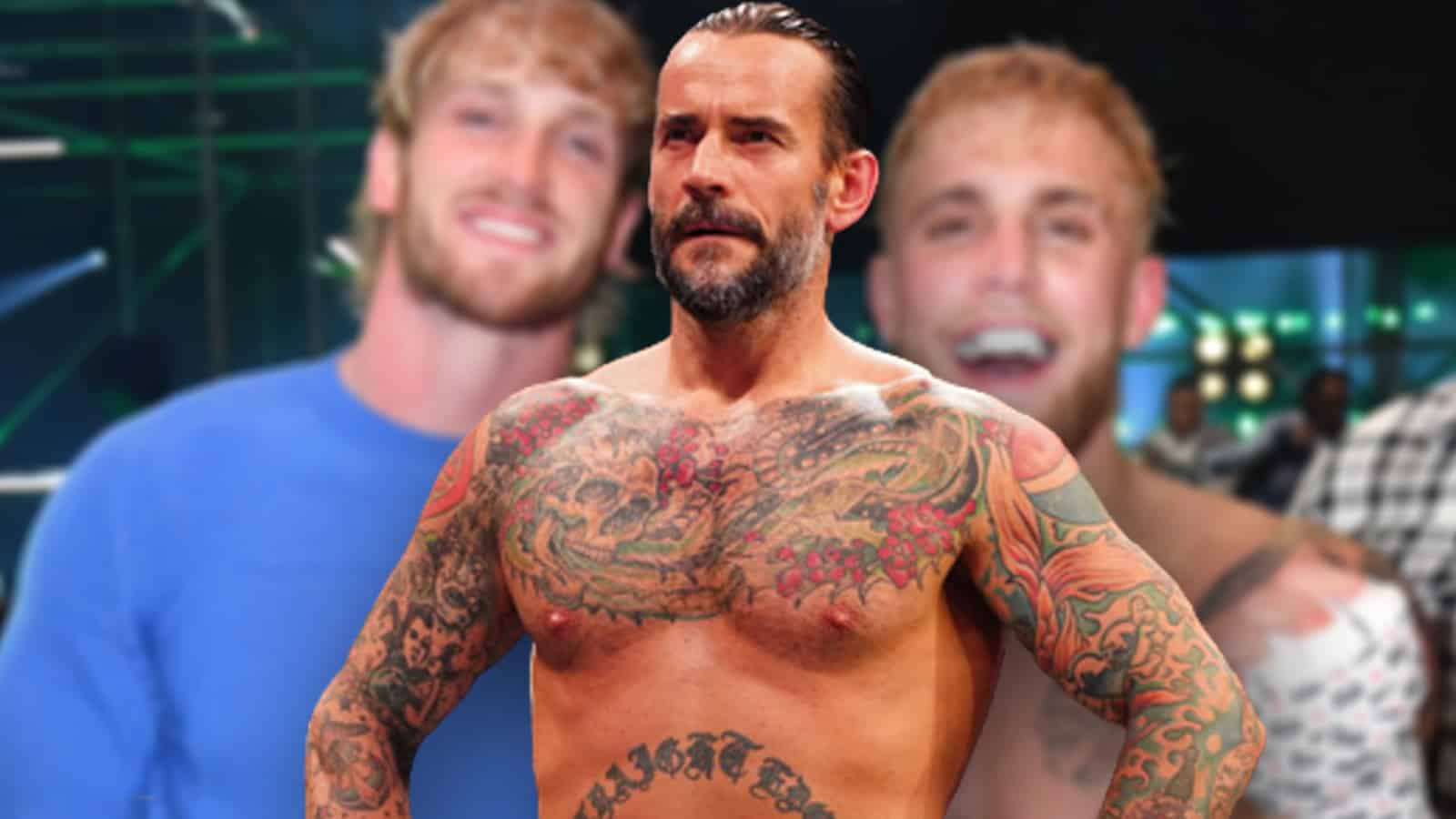Cm Punk with Logan and Jake Paul in header image