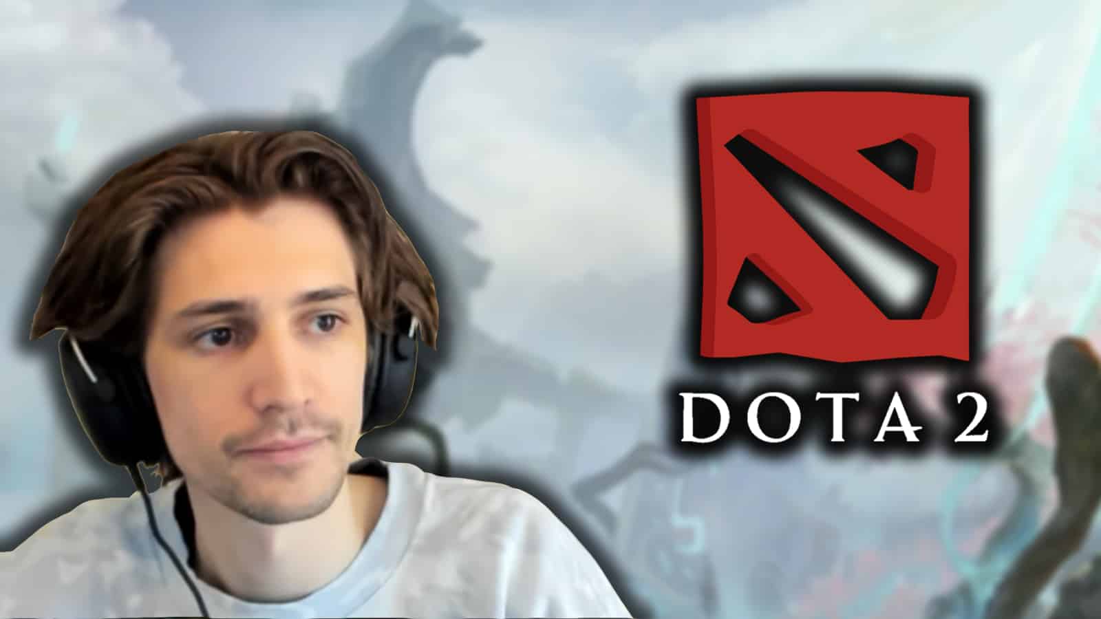 An image of streamer xQc and the game Dota 2.
