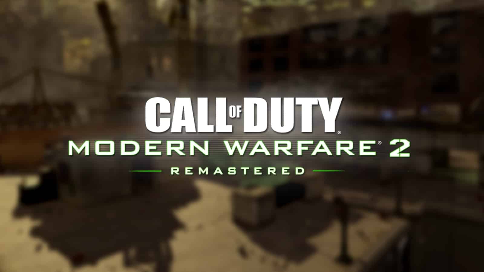 modern warfare 2 remastered logo on blurred background of Highrise map