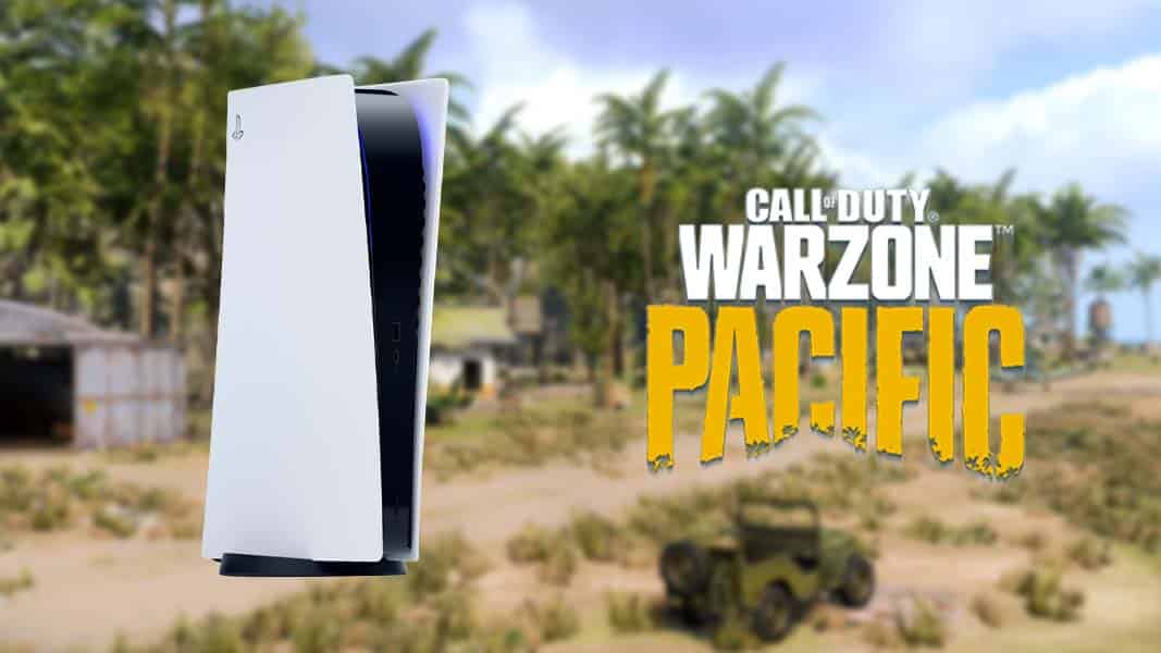 PS5 and Warzone Pacific Logo on Caldera background