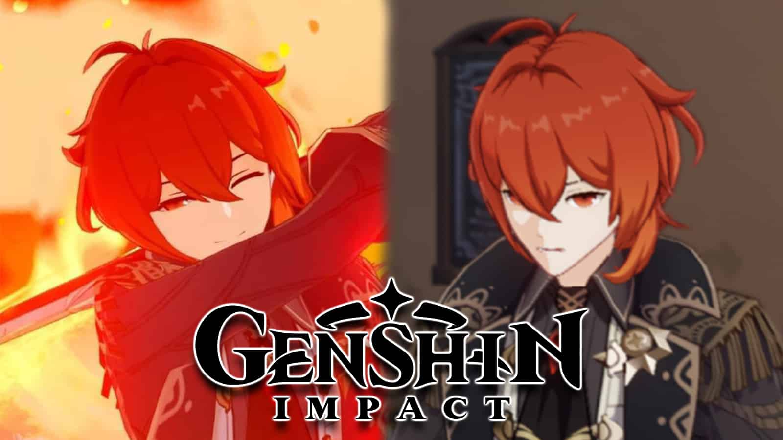 Genshin Impact Diluc using his Elemental Burst