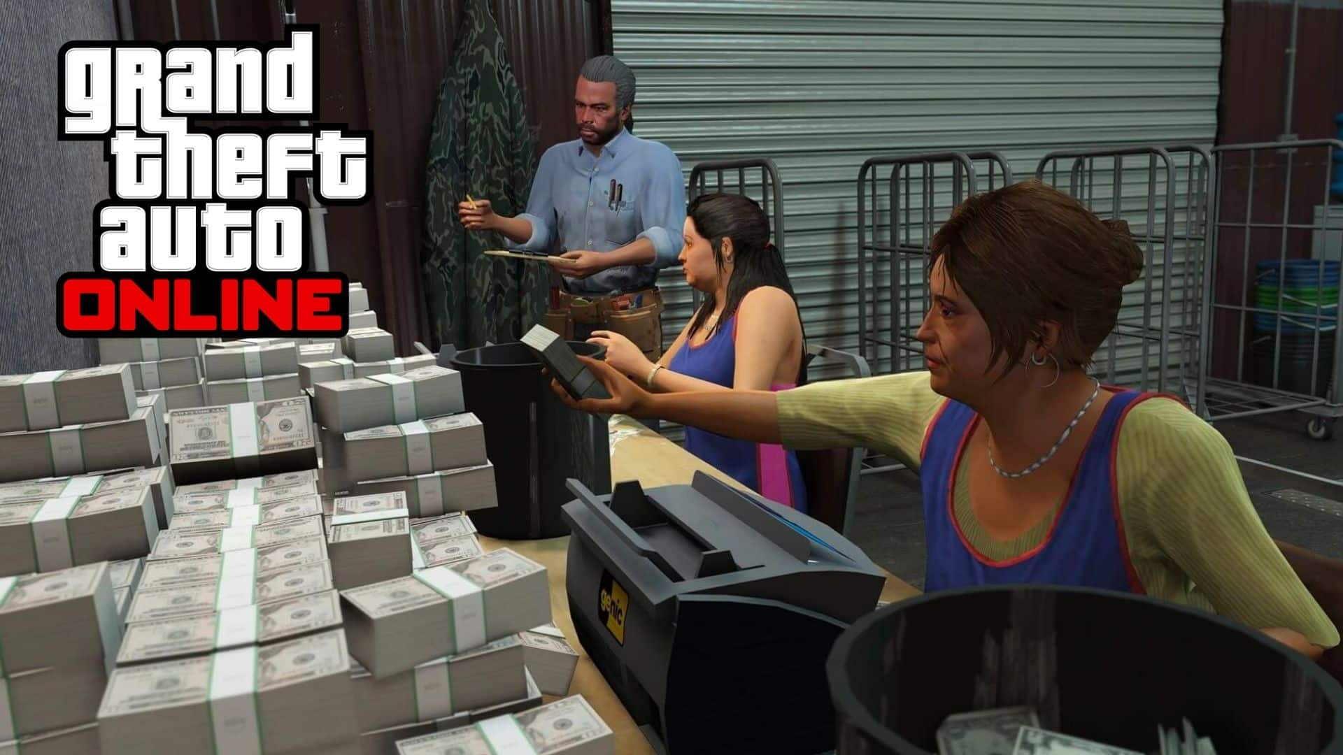 Grand Theft Auto characters counting money