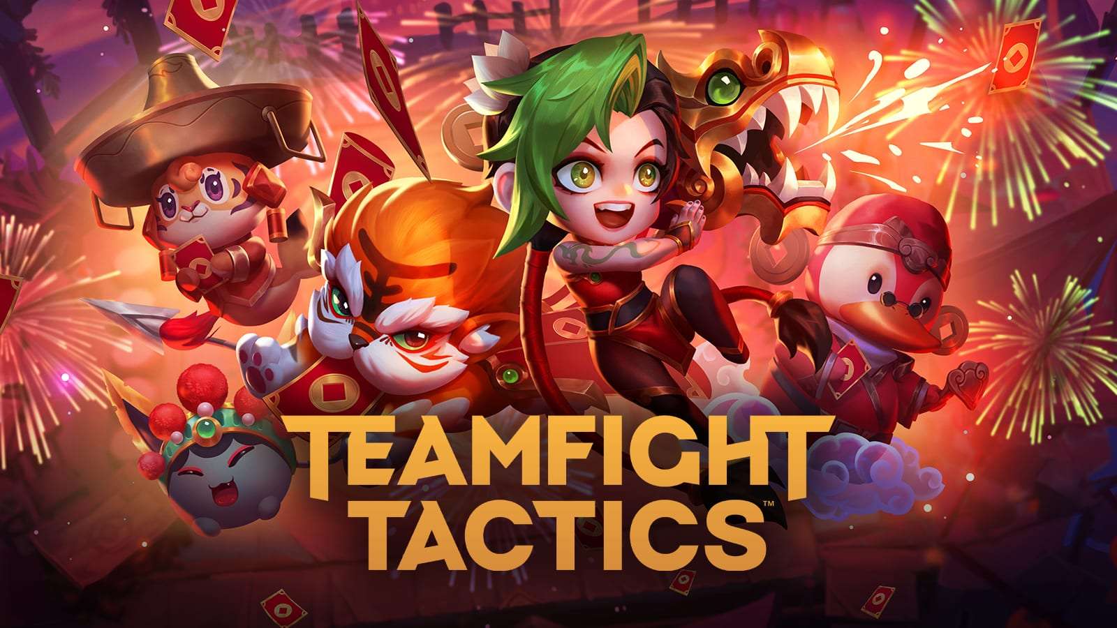 Chibi Firecracker Jinx tactician celebrating in TFT Gifts of the golden lantern event