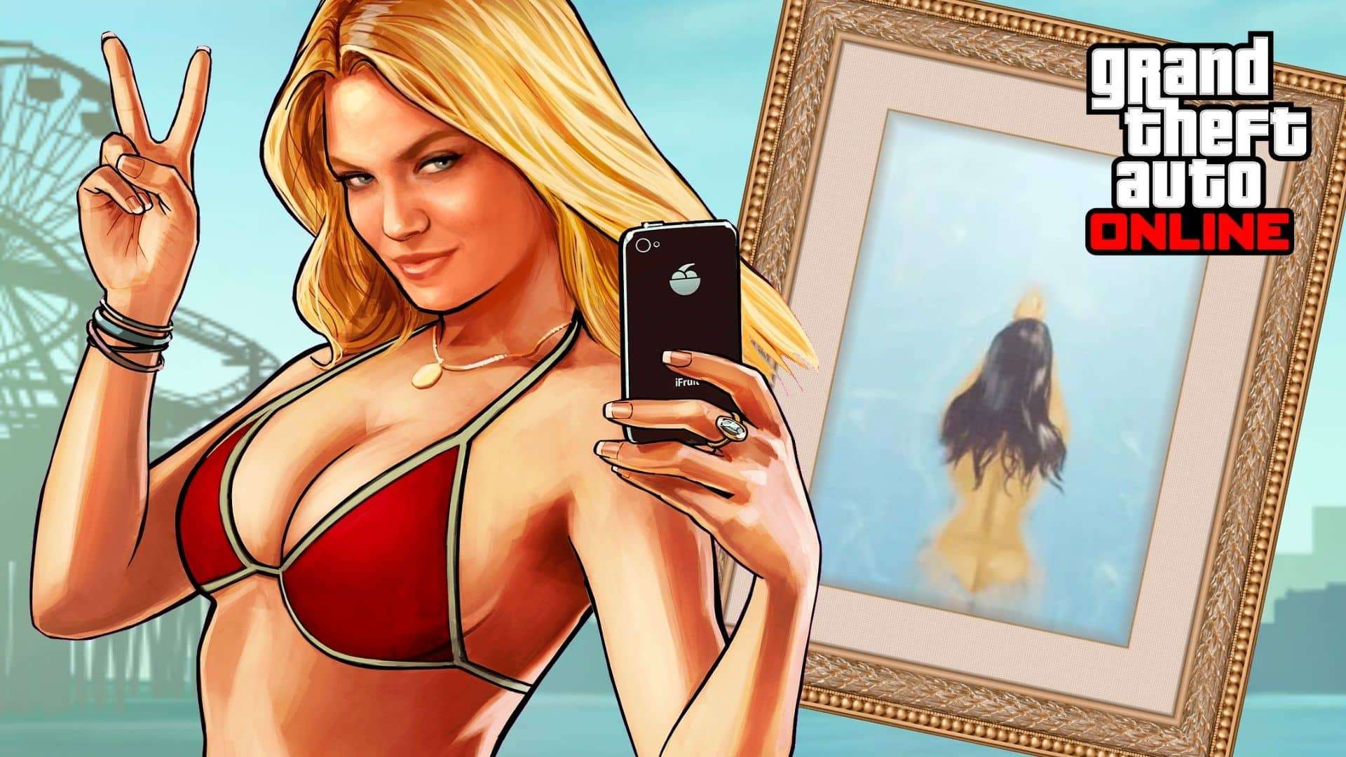 gta online lady with crack of dawn painting