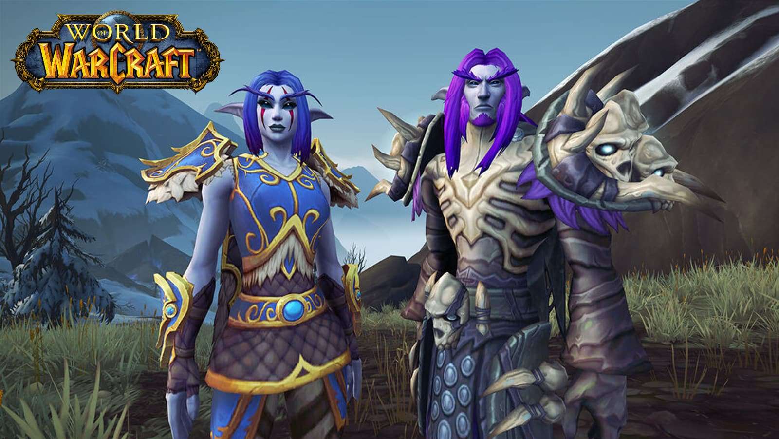 world of warcraft wow two night elf night warriors look at camera