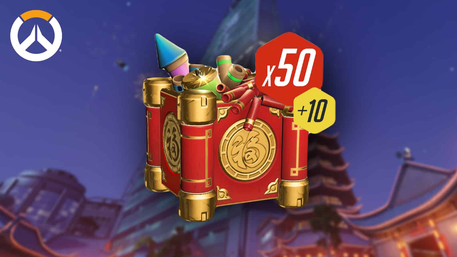 overwatch lunar new year loot box on lijiang tower background