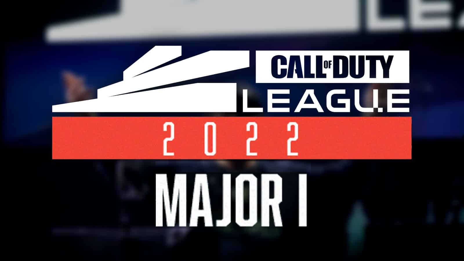 CDL 2022 logo with Major 1 text and blurred CoD League FormaL background