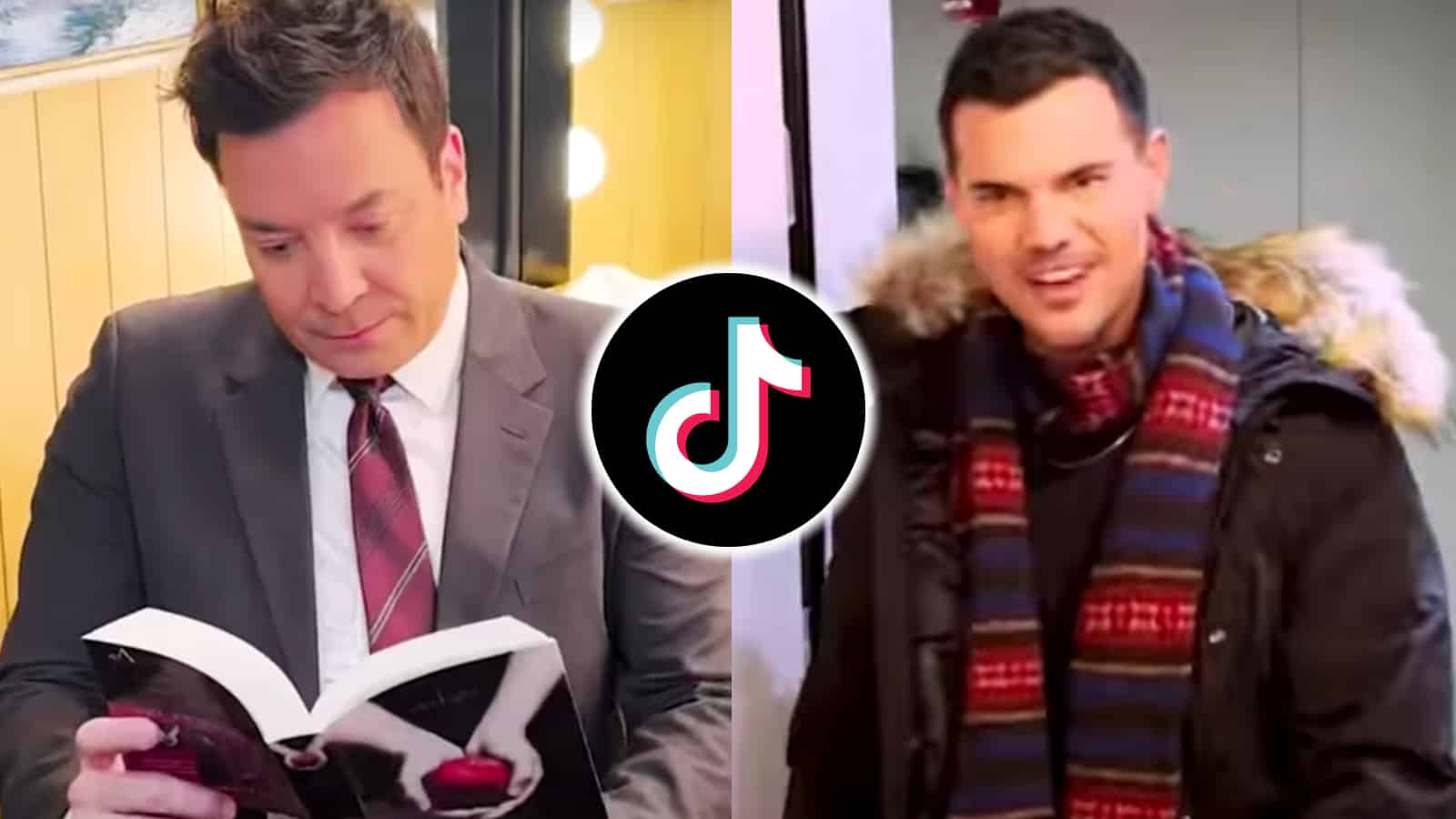 Taylor Lautner and Jimmy Fallon in a TikTok