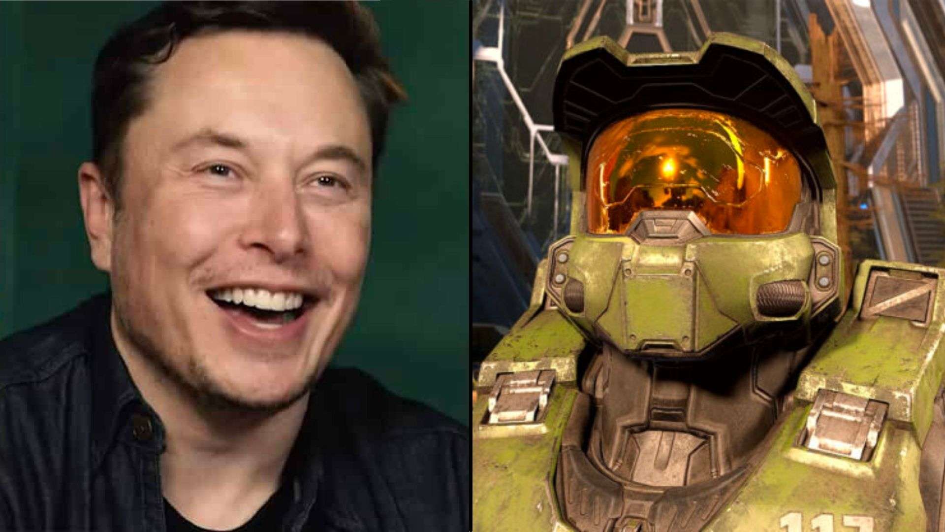 Elon Musk side by side with Master Chief from Halo Infinite