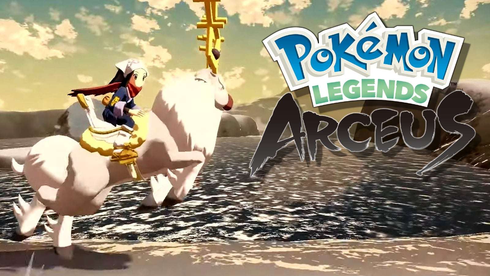 Trainer and Wyrdeer in Pokemon Legends Arceus