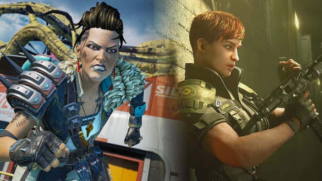 Maggie from Apex Legends next to Thorn from Rainbow Six Siege