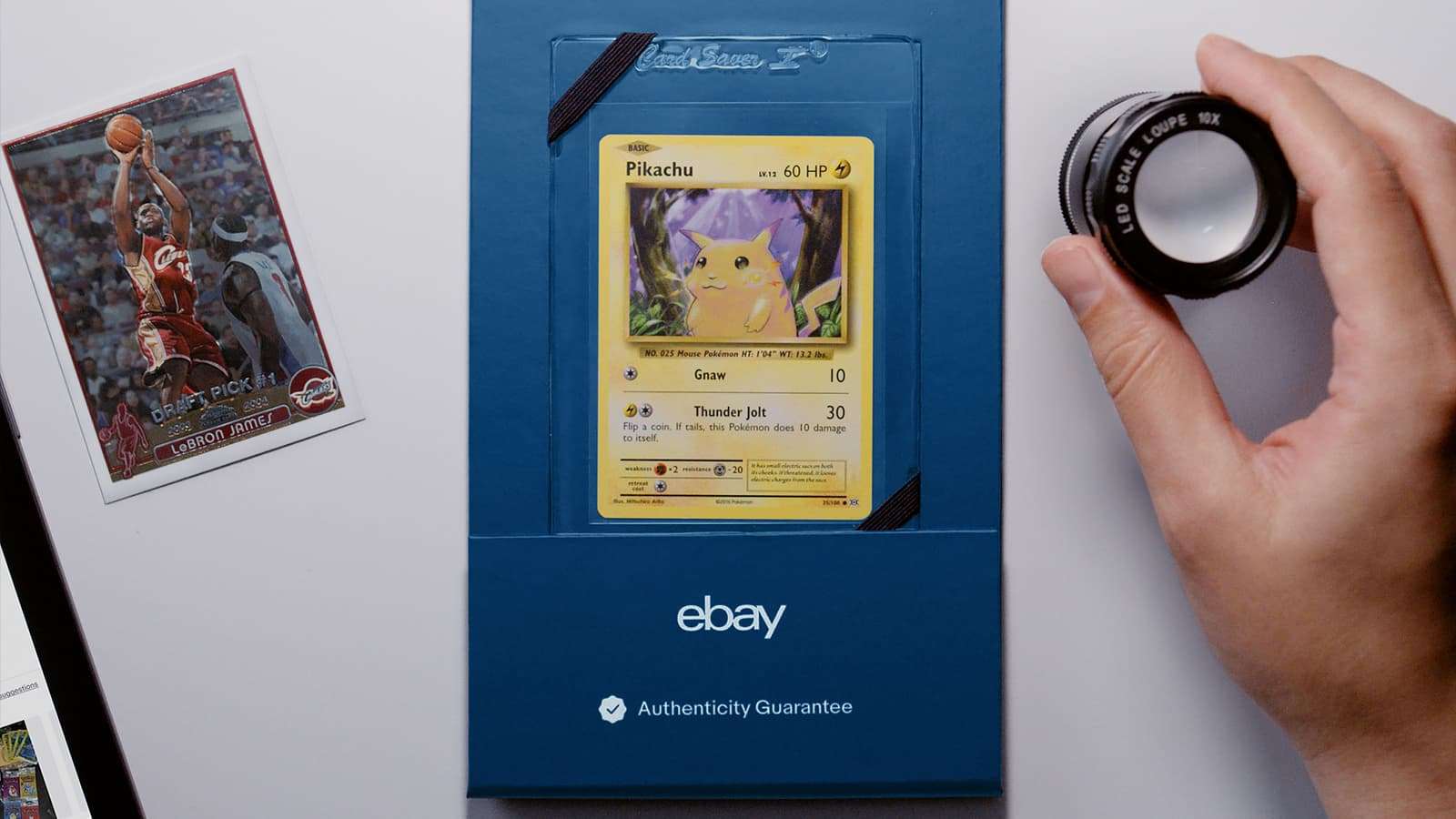 eBay authenticity guaranteed Pokemon Card Pikachu screenshot.