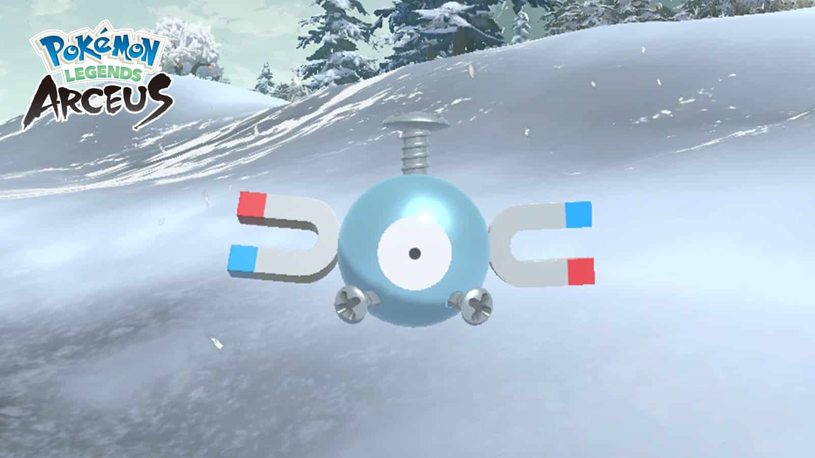 A screenshot of Magnemite about to evolve in Pokemon Legends Arceus