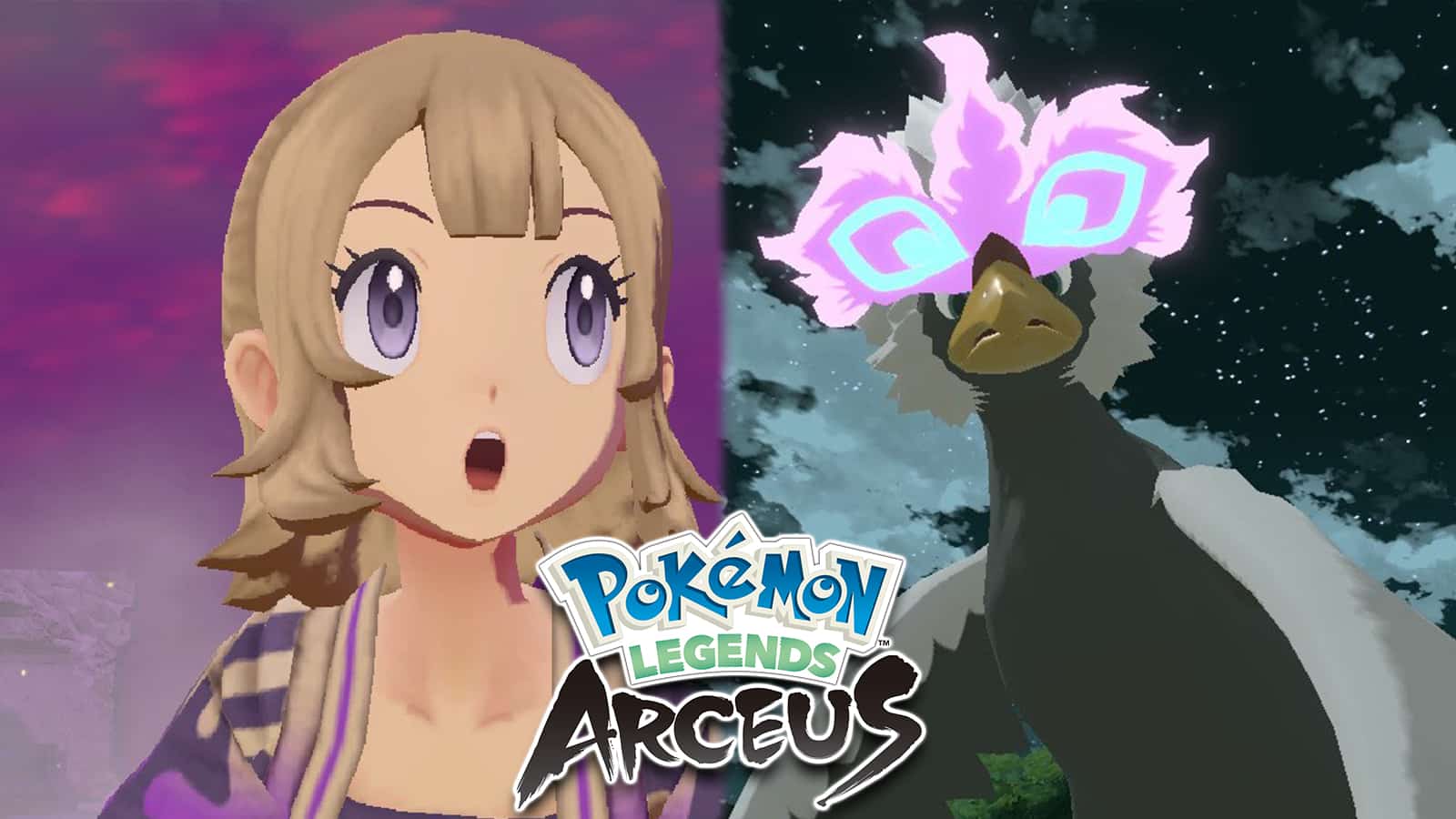 Pokemon Legends Arceus protagonist shocked next to Hisuian Braviary sreenshot.