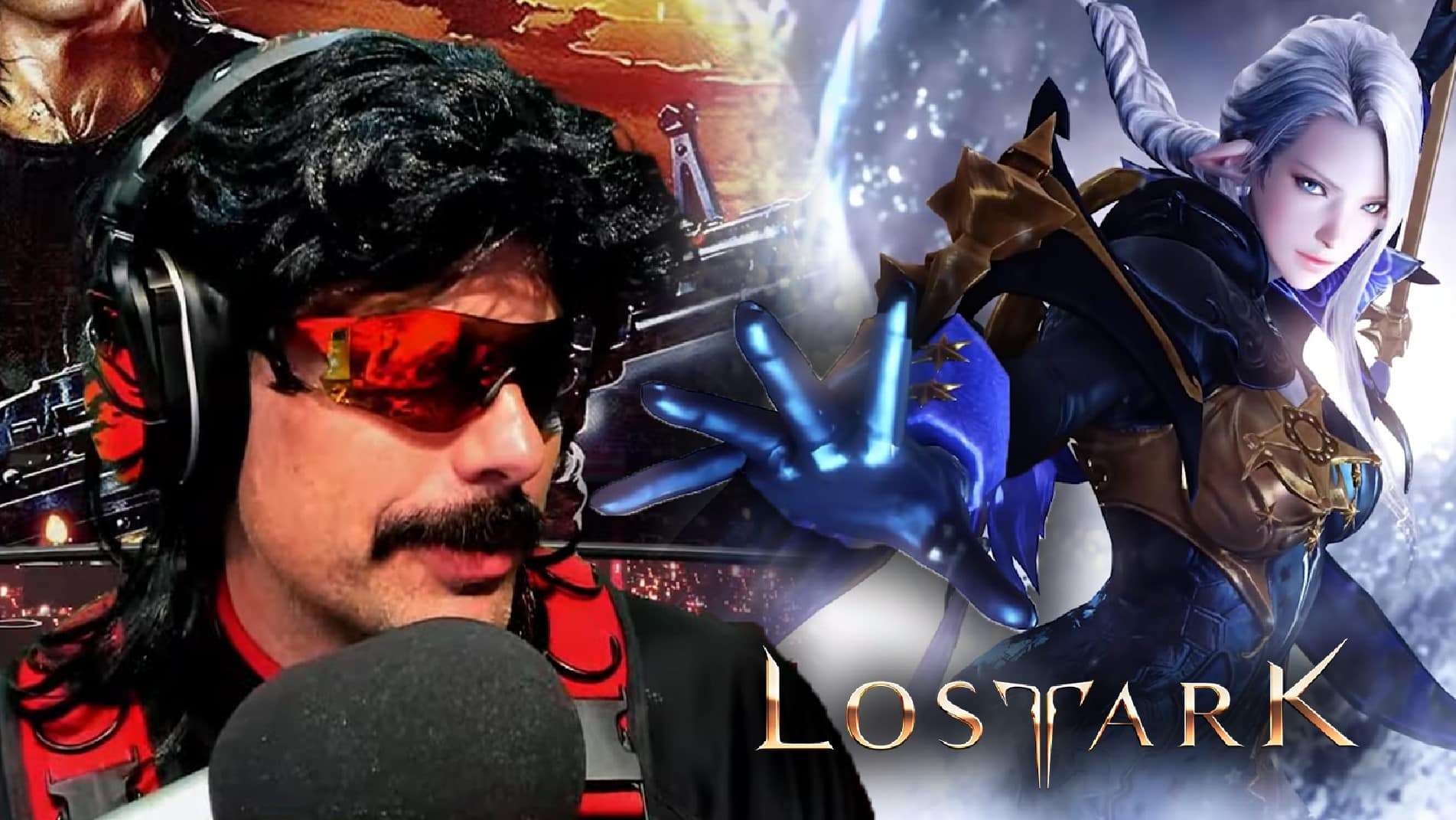 Dr Disrespect next to Lost Ark atwork