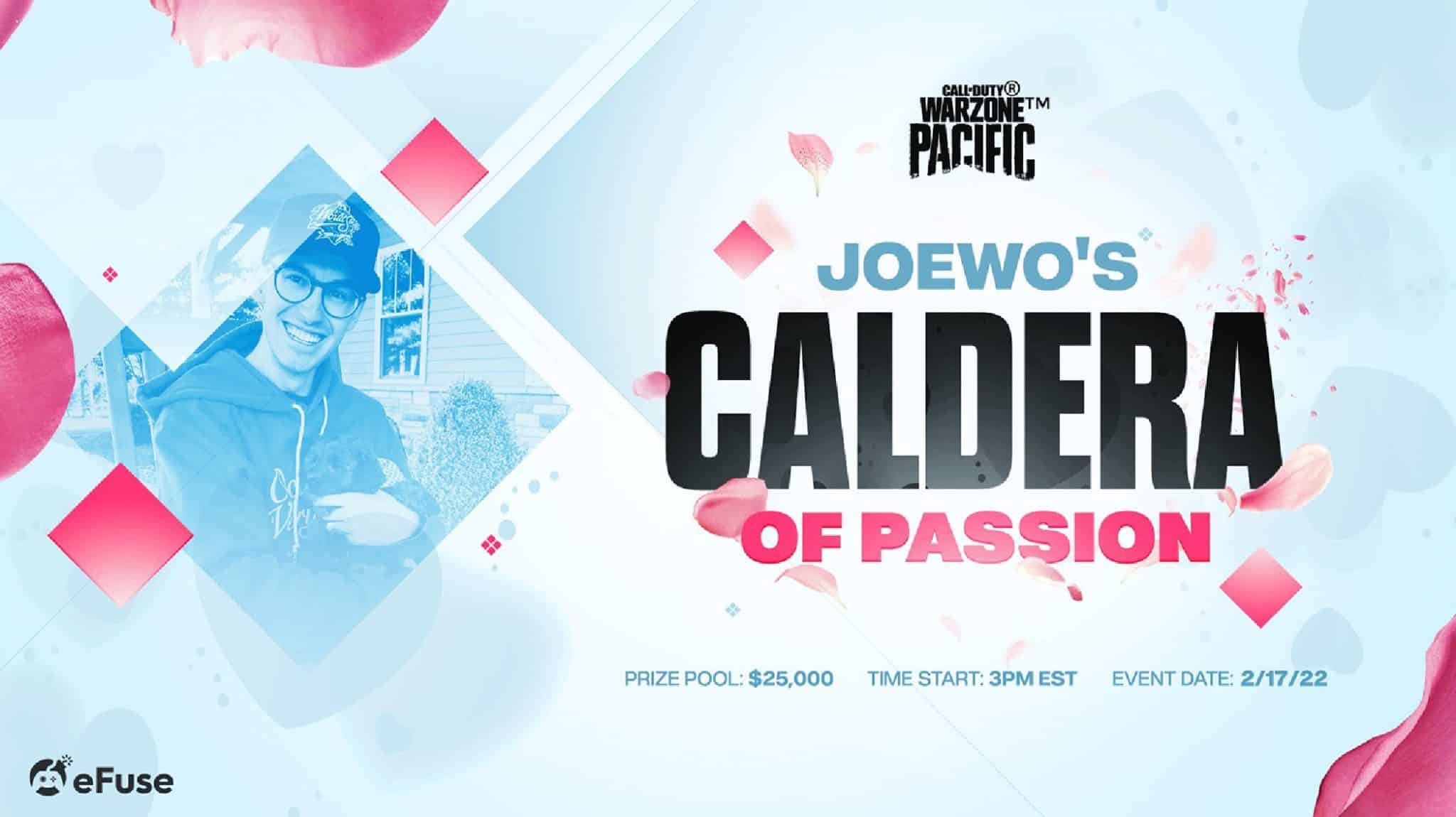 JoeWo's Caldera of passion Warzone event graphic
