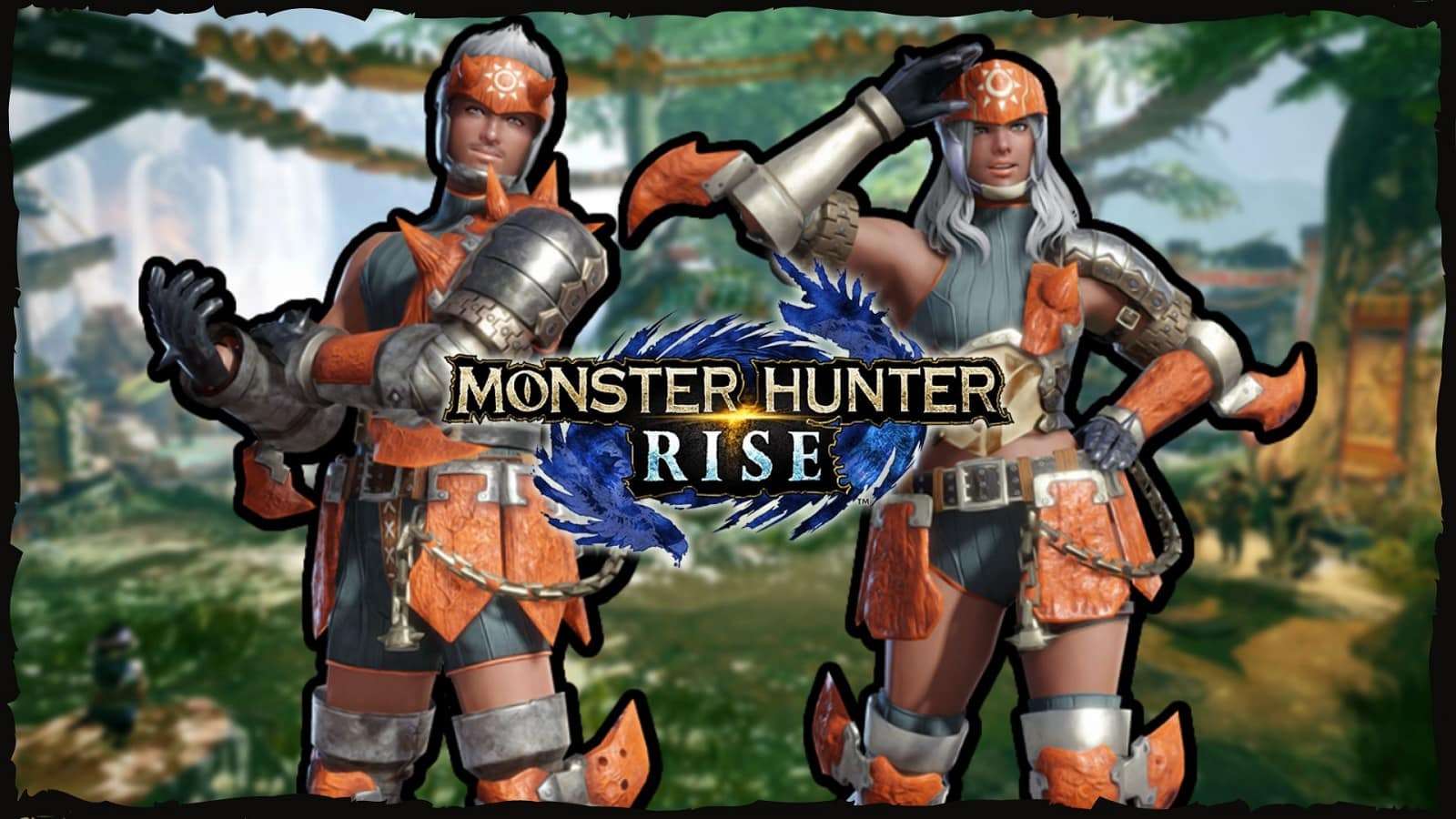 Hunters wearing the Black Belt Armor set in Monster Hunter Rise
