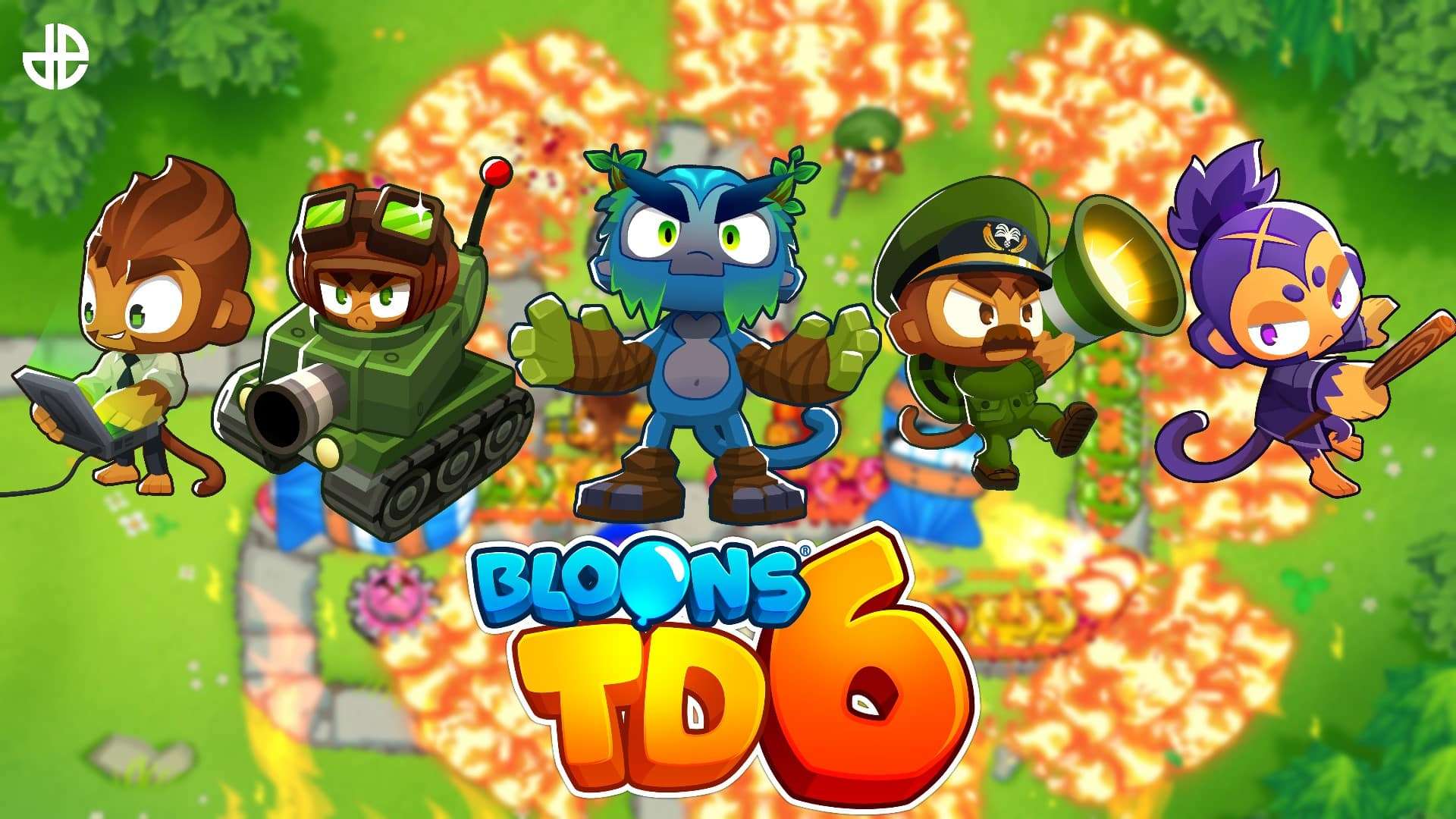 art for bloons td6 featuring multiple heroes