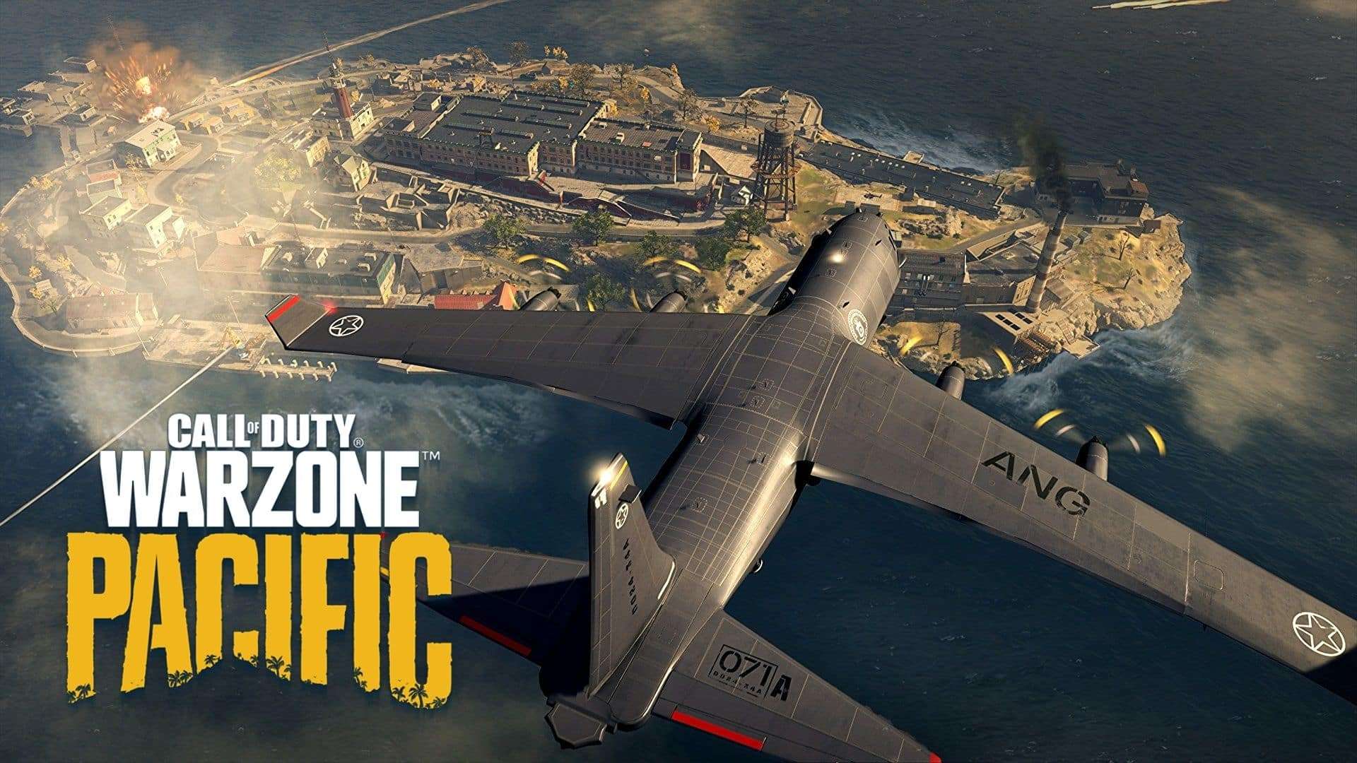 plane flying over cod warzone's rebirth island map