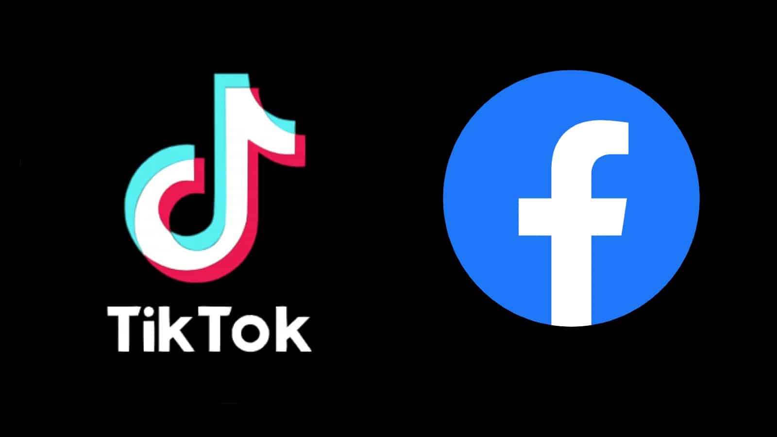 TikTok and Facebook logos on plain black background
