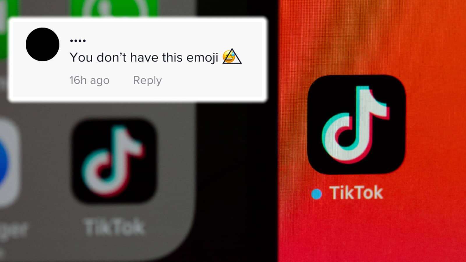 TikTok logo on phone next to screenshot of comment