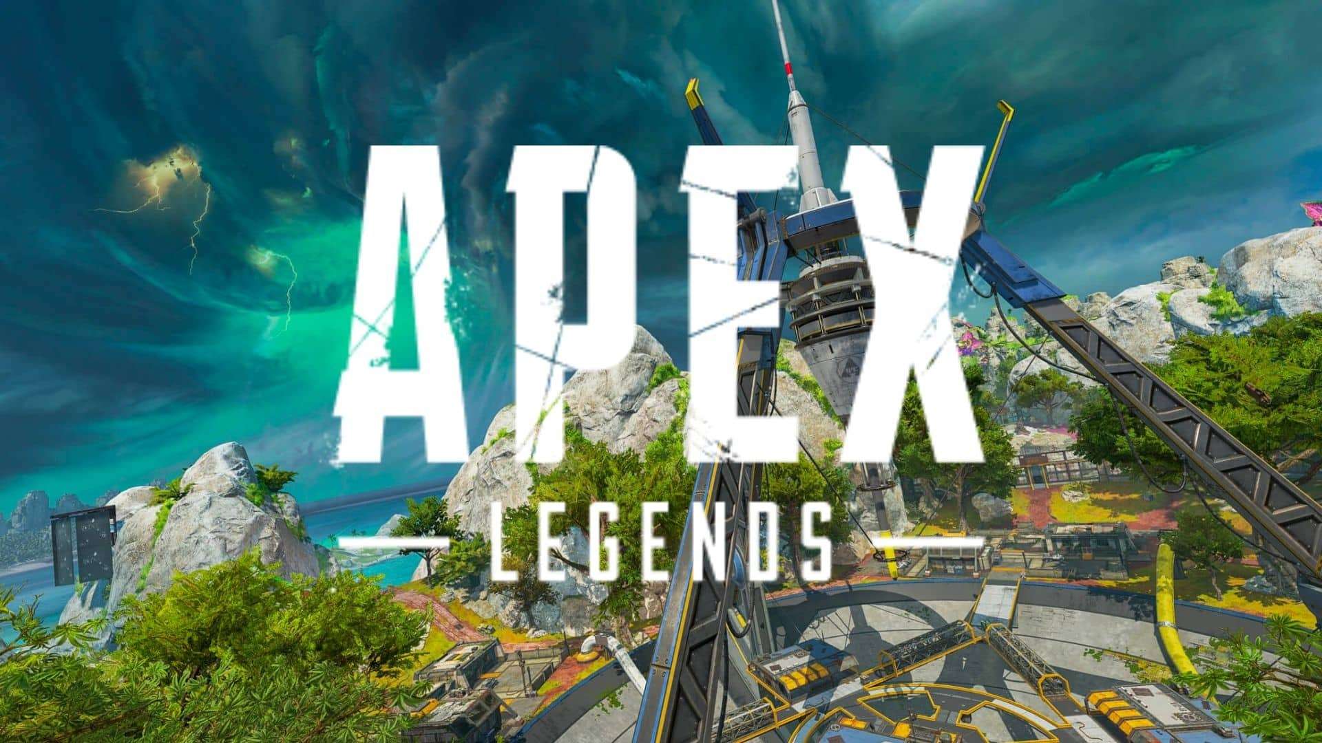 Apex Legends Storm Point POI with battle royale logo