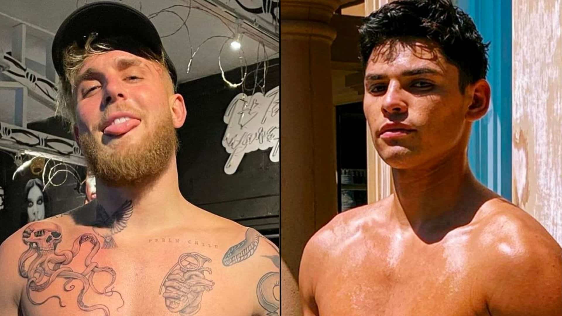 Jake Paul side-by-side with Ryan Garcia in boxing training
