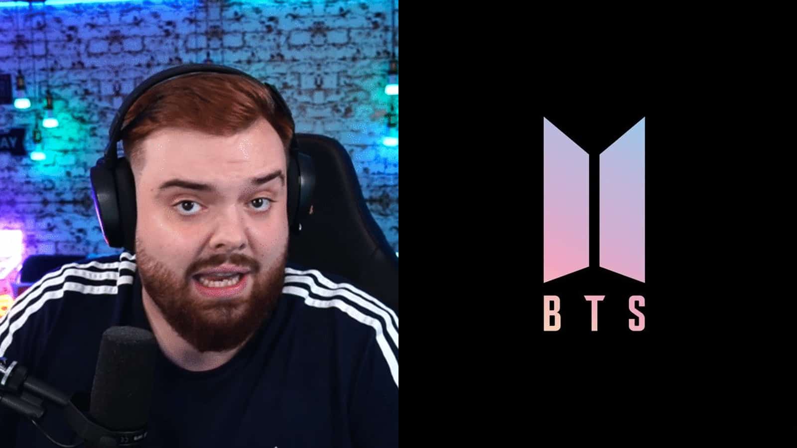 an image of twitch streamer ibai and the bts logo
