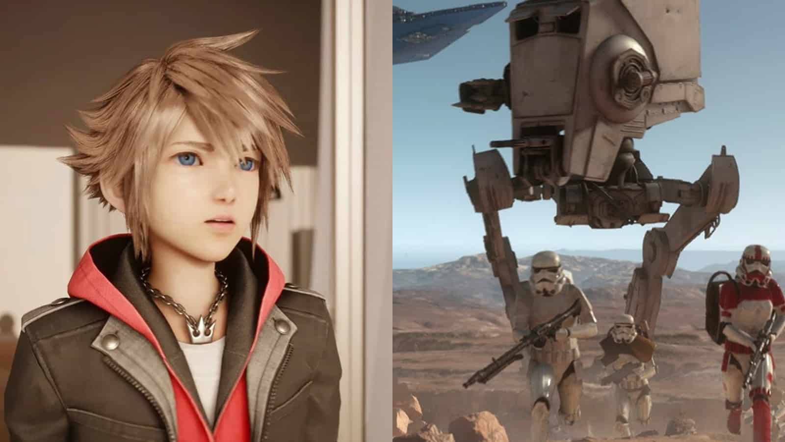 An image of Kingdom Hearts 4 and a At-St from star wars