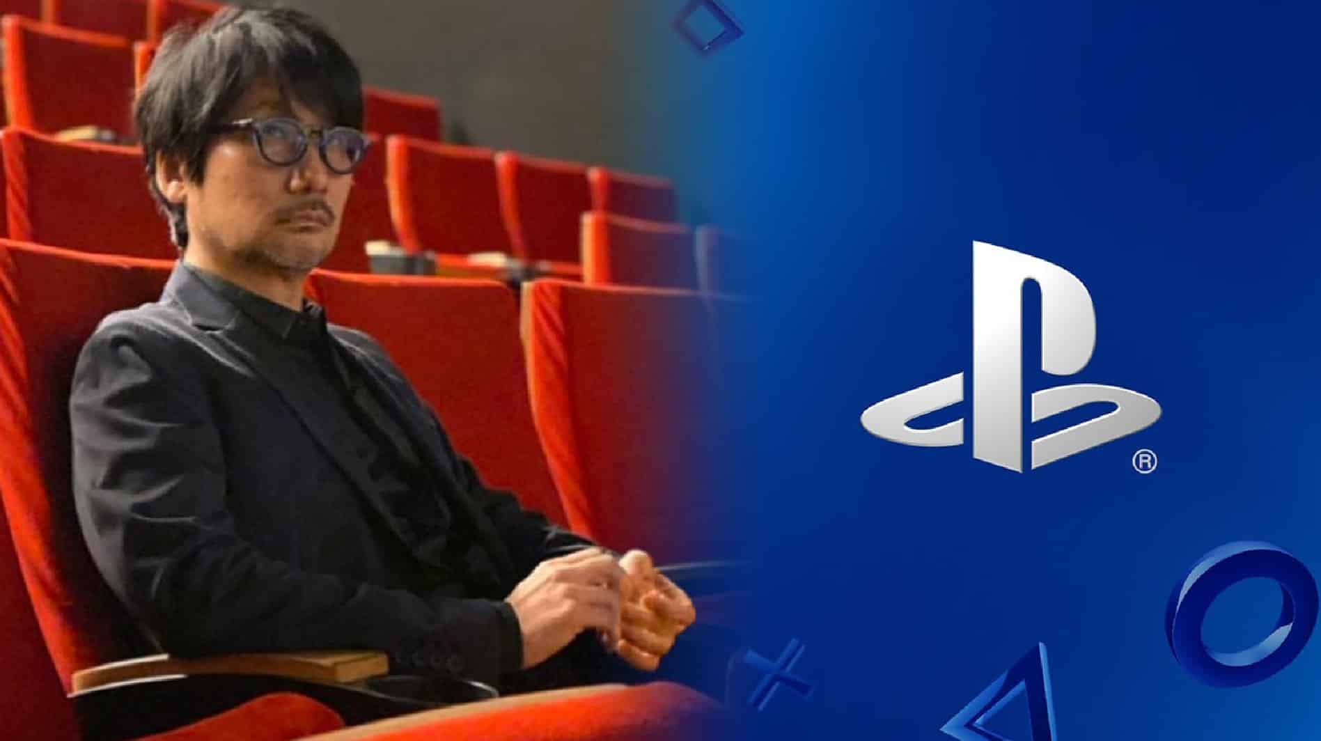 Hideo Kojima next to PlayStation logo