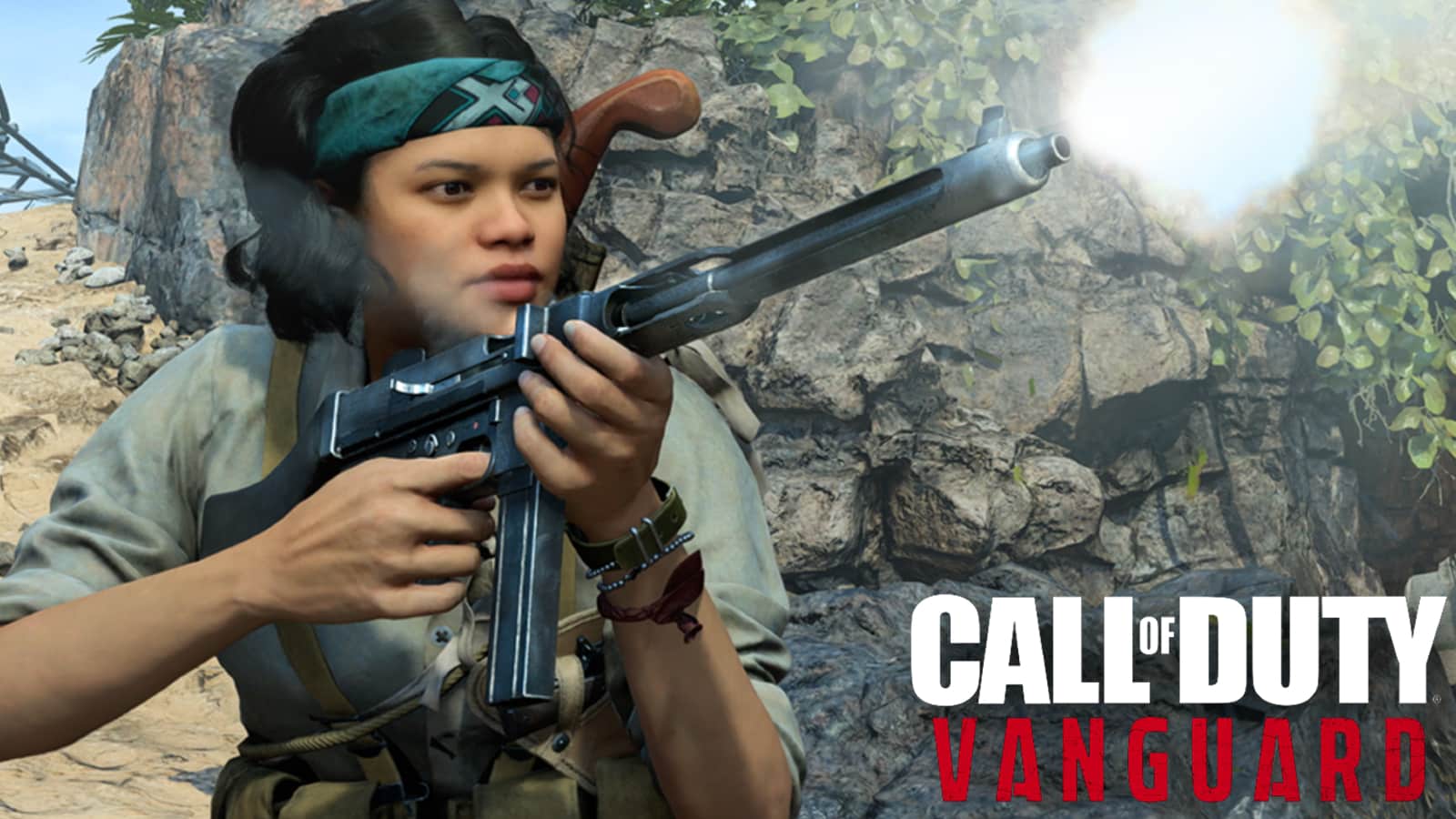Woman firing weapon in Call of Duty Vanguard Ranked Play