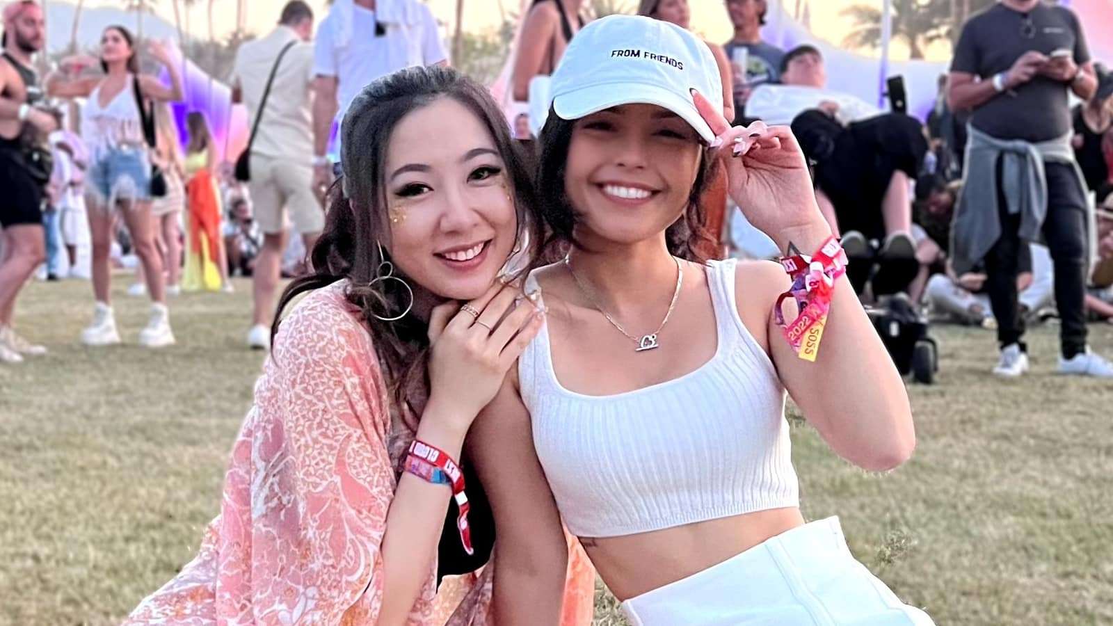 twitch and youtube stars valkyrae and fuslie at coachella music festival