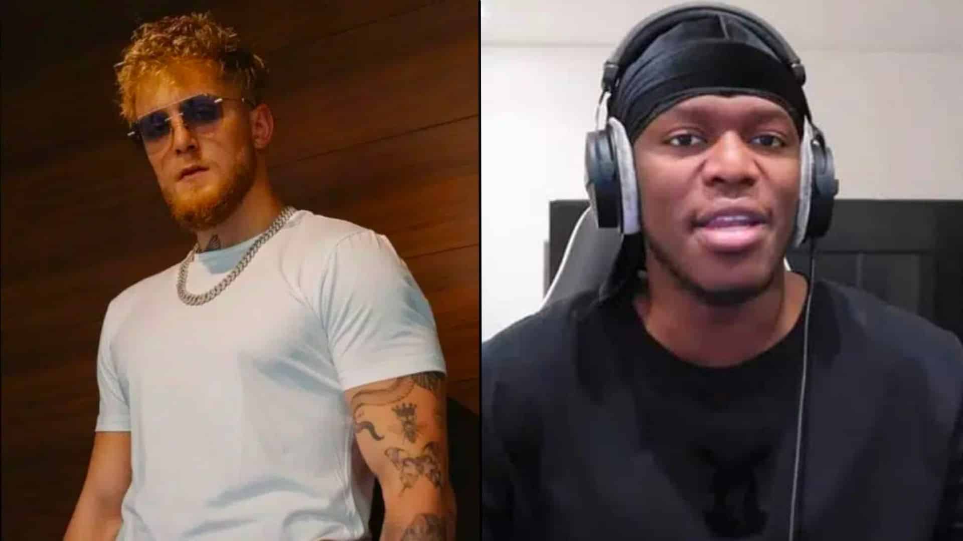Jake Paul and KSI side by side looking at camera