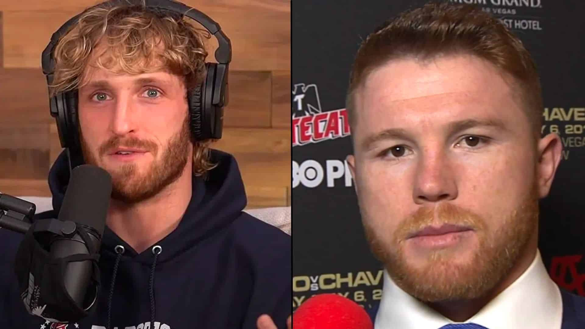 Logan Paul and Canelo staring into camera
