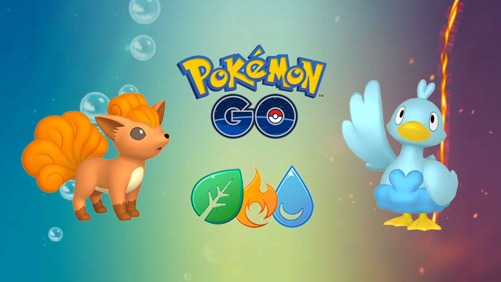 Vulpix and Ducklett appearing in the Pokemon Go Element Cup best team