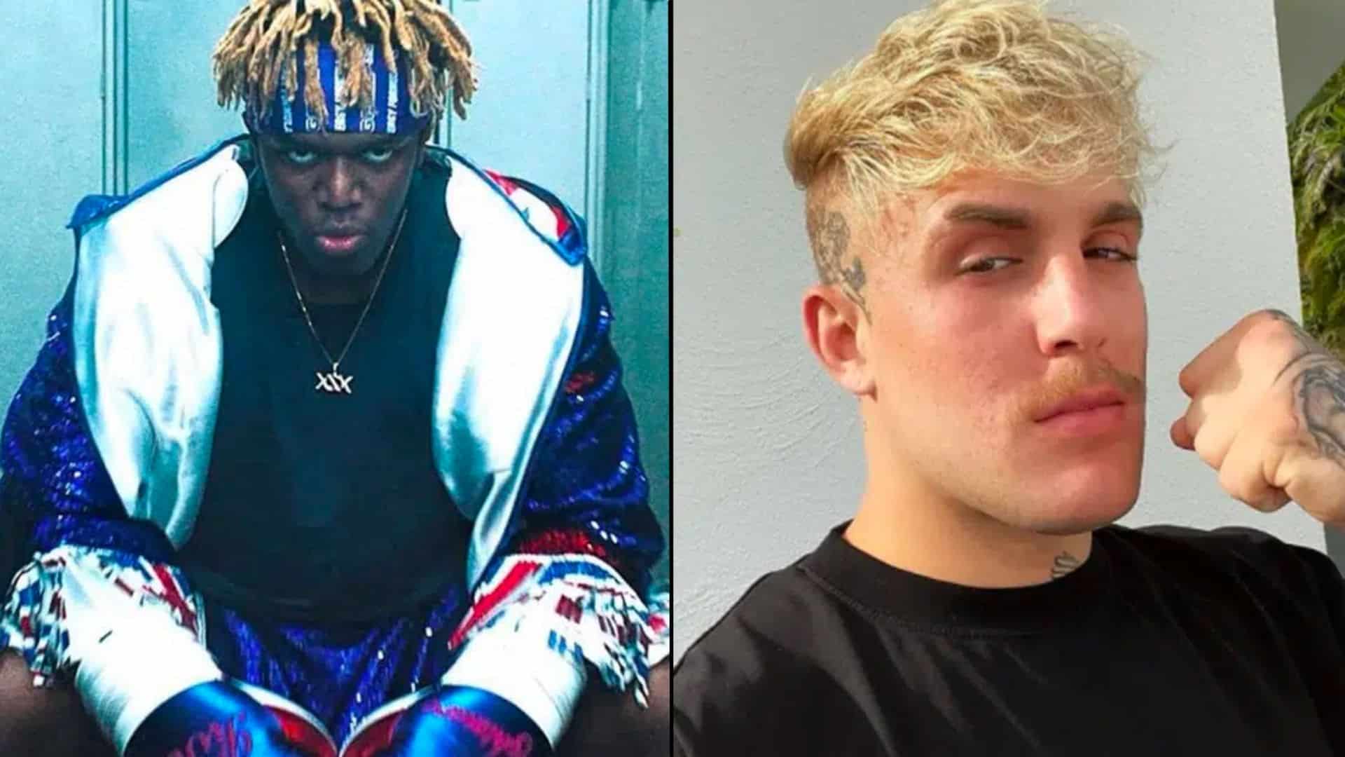 KSI and Jake Paul side-by-side with fists balled