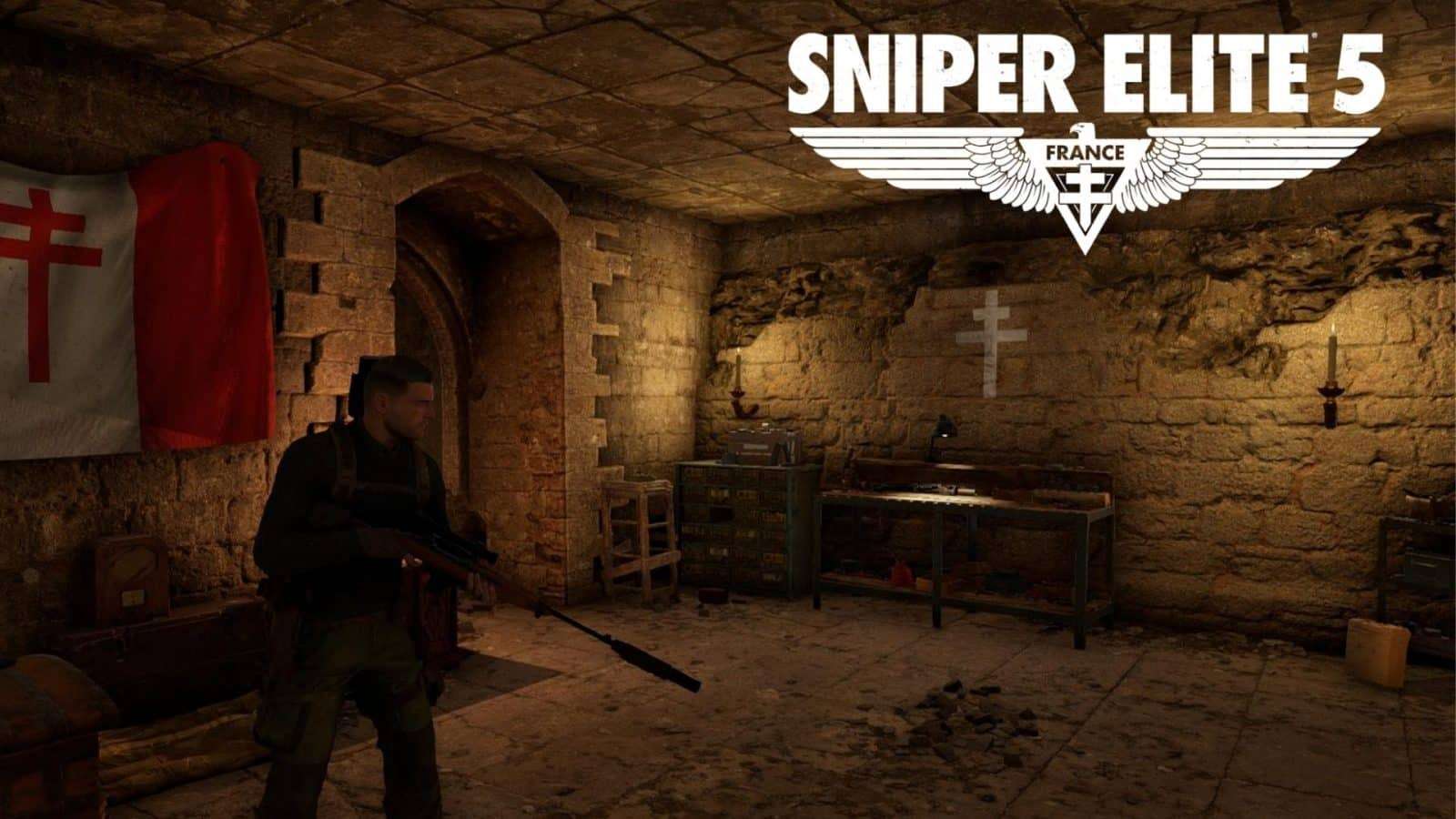 karl looking at rubble and ruin workbench in sniper elite 5