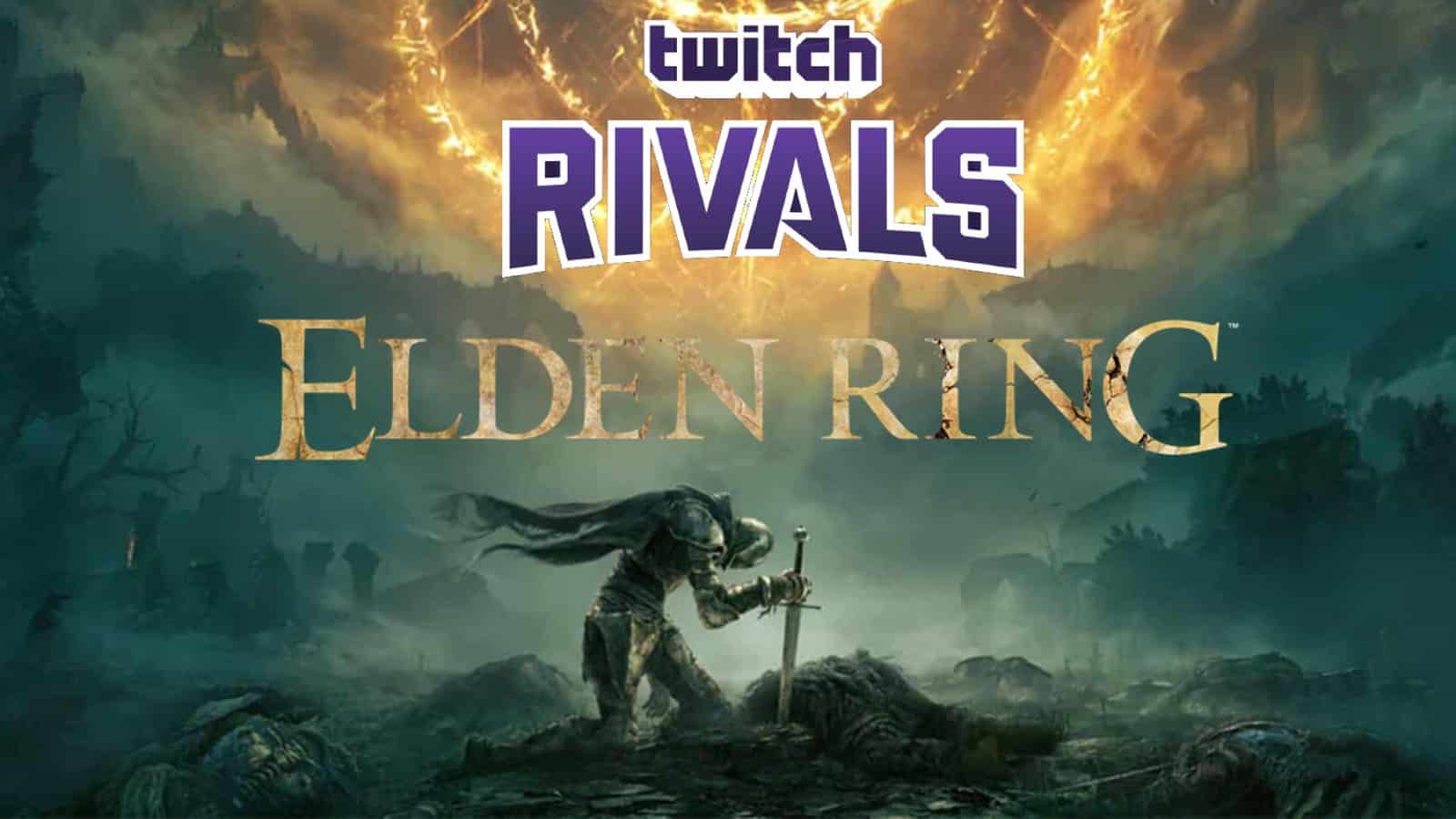 Elden Ring poster with game and Twitch Rivals logo
